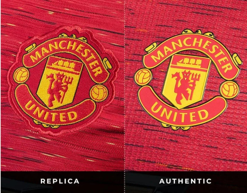 Comparativa Replica vs Authentic: escudo bordado frente a escudo termosellado